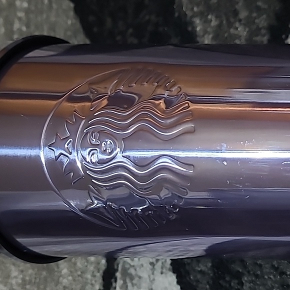 STARBUCKS 2016  SMOOTH IRIDESCENT PURPLE EMBOSSED SIREN STAINLESS STEEL TUMBLER - Picture 4 of 12